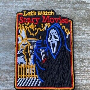 Let's Watch Scary Movies iron on patch